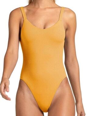 Vitamin A Marigold Ribbed one piece Swimsuit